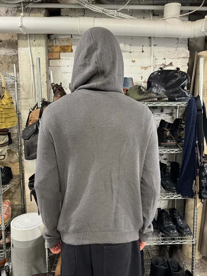 Armani Grey Mesh Hoodie - Image 3