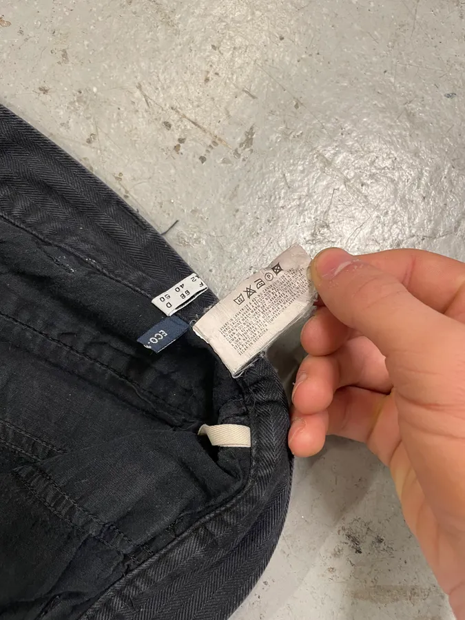 Armani Minimalist Grey Navy Cotton Pants - Image 6
