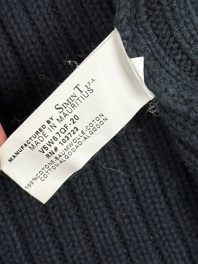 Armani Navy Buttoned Turtleneck Wool Sweater - Image 11