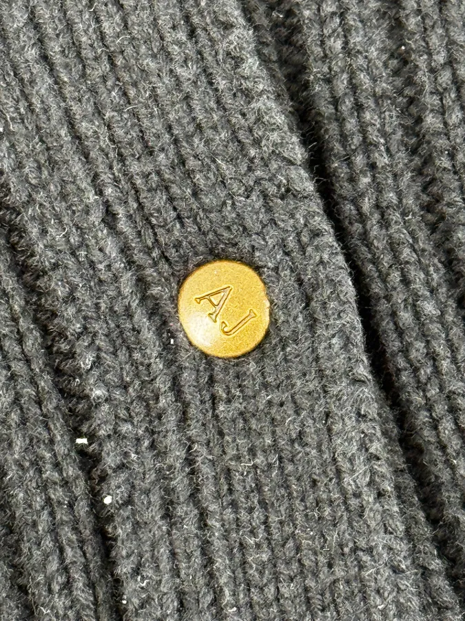 Armani Navy Buttoned Turtleneck Wool Sweater - Image 9