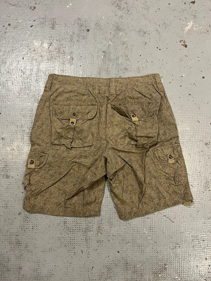Armani Pattern Beige Cargo Shorts - Image 7