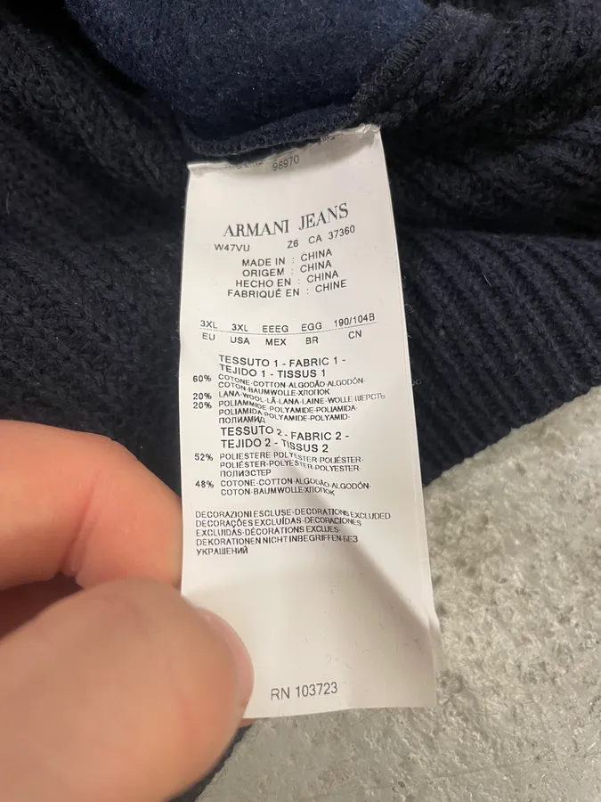 Armani Tiger Hybrid Navy Sweater - Image 10