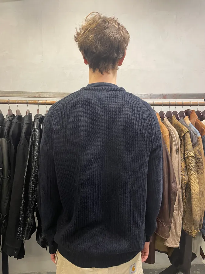 Armani Tiger Hybrid Navy Sweater - Image 3