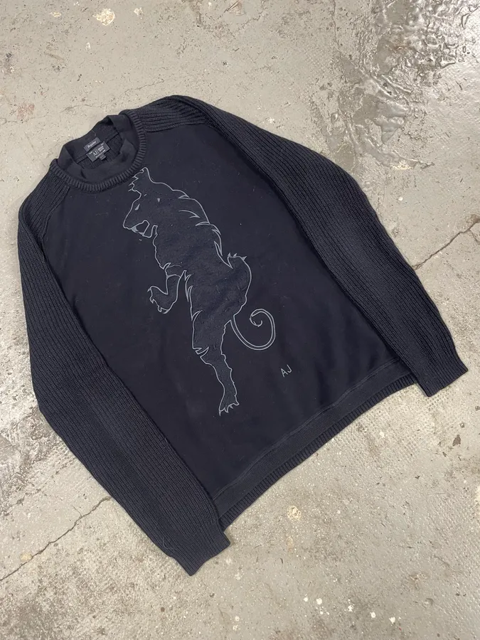 Armani Tiger Hybrid Navy Sweater - Image 4