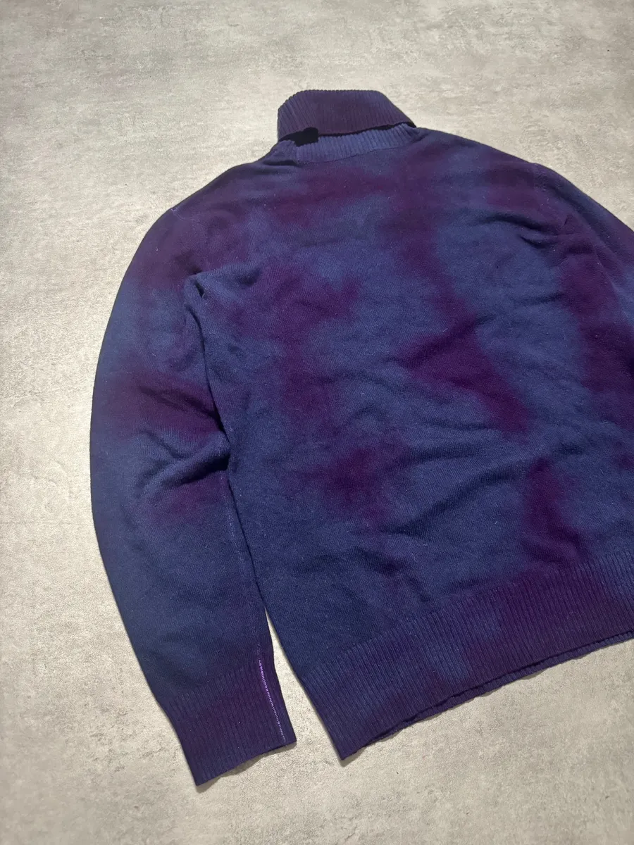 Armani Turtleneck Blue & Purple Wool Turtleneck - Image 5
