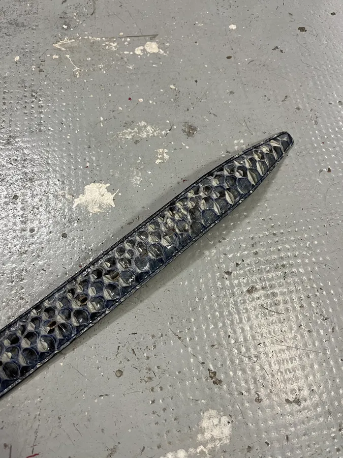 Artisanal Italian Blue Python Leather Belt - Image 5