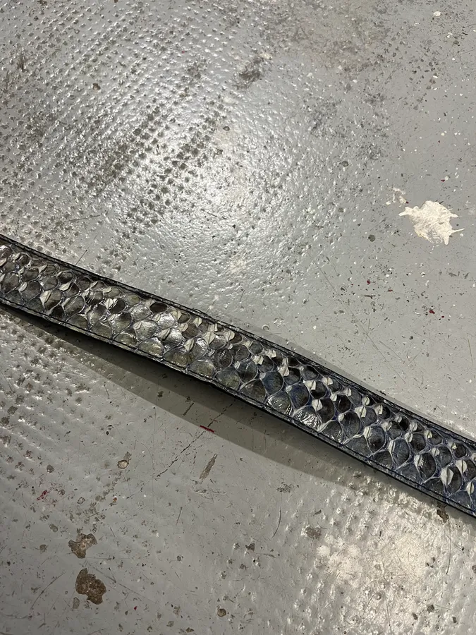 Artisanal Italian Blue Python Leather Belt - Image 6
