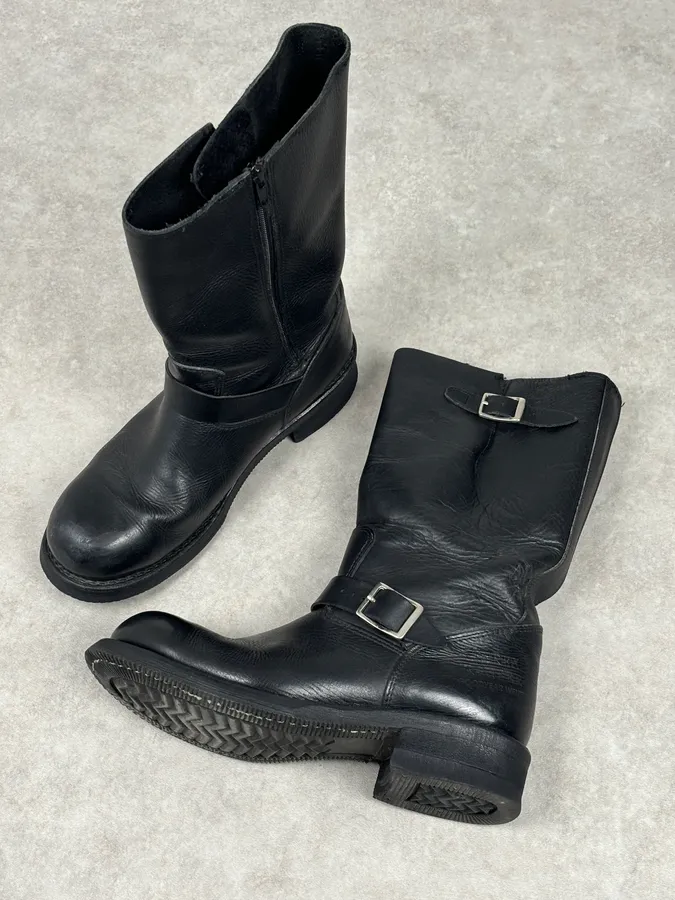 Avirex Black Leather Engineer Boots - Image 12