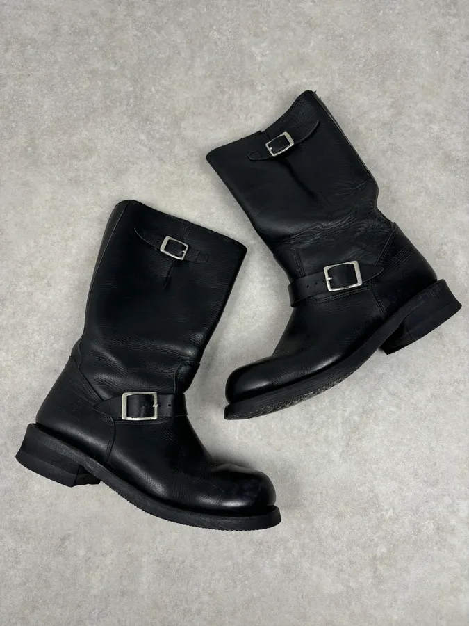 Avirex Black Leather Engineer Boots - Image 2