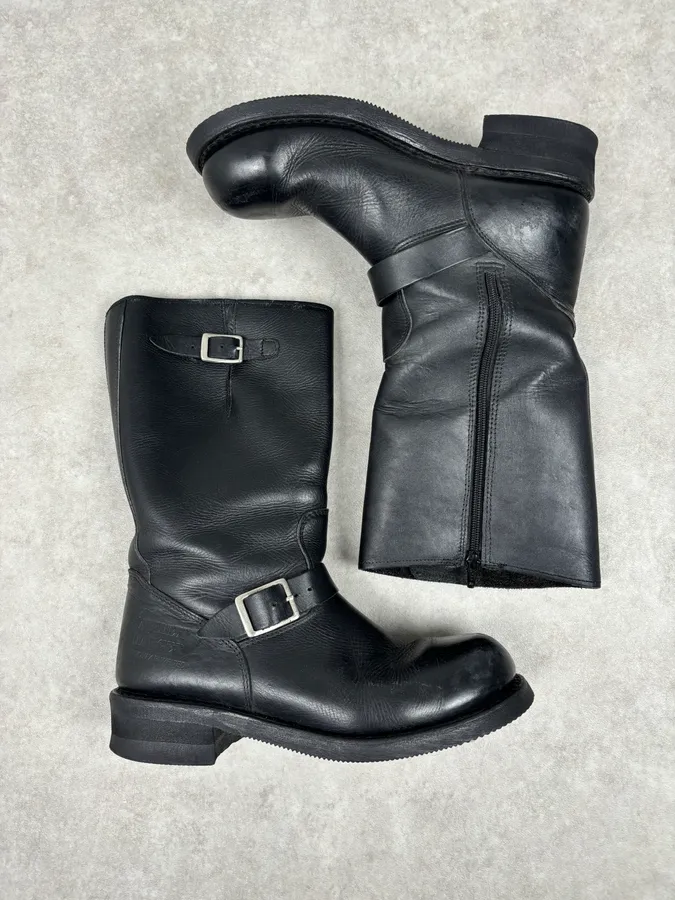 Avirex Black Leather Engineer Boots - Image 3