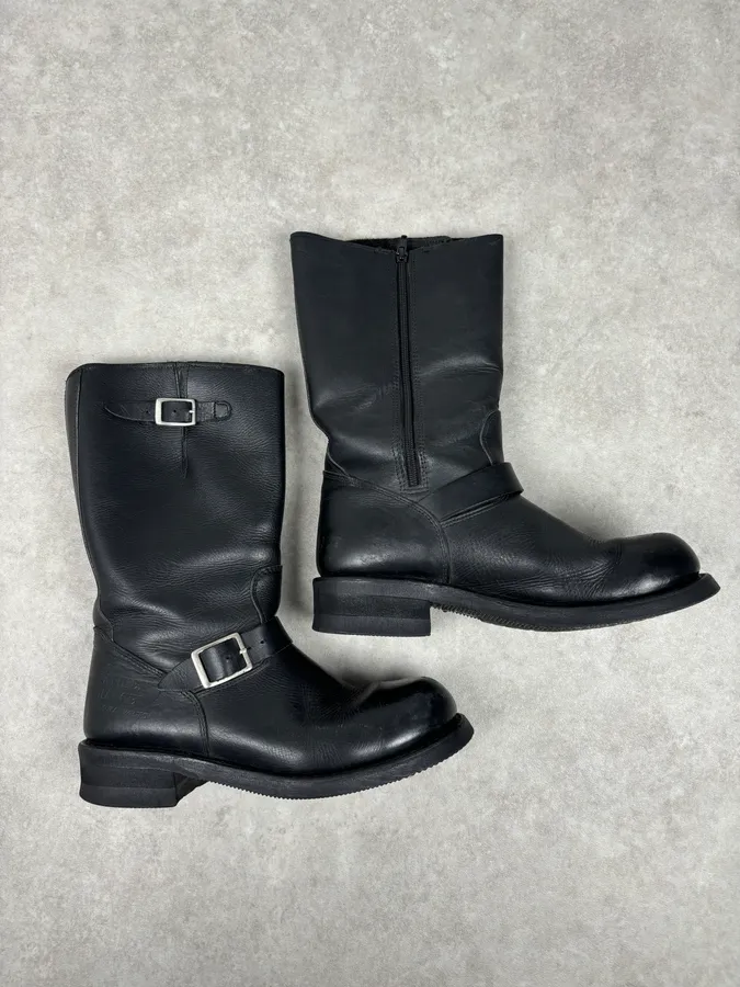 Avirex Black Leather Engineer Boots - Image 7
