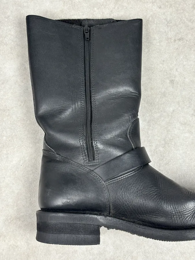 Avirex Black Leather Engineer Boots - Image 9