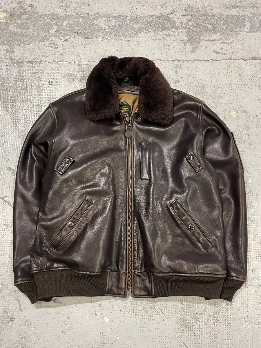 Avirex Brown Mafia Leather Pure Aviator Jacket
