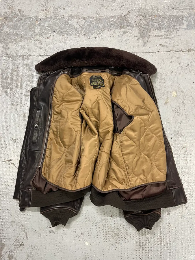 Avirex Brown Mafia Leather Pure Aviator Jacket - Image 10