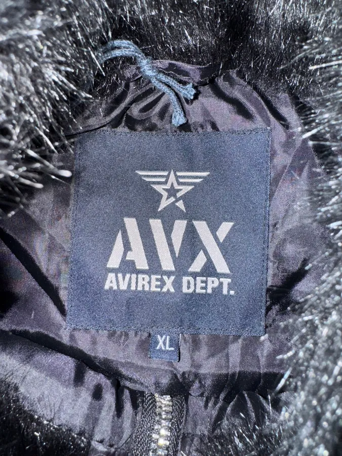 Avirex Faux Fur Black Puffer Jacket with Detachable Sleeves - Image 10