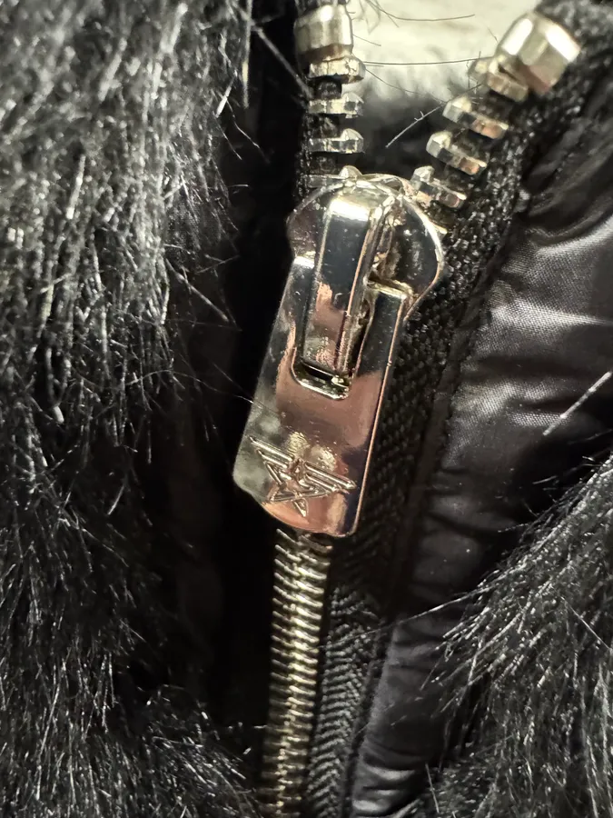 Avirex Faux Fur Black Puffer Jacket with Detachable Sleeves - Image 8
