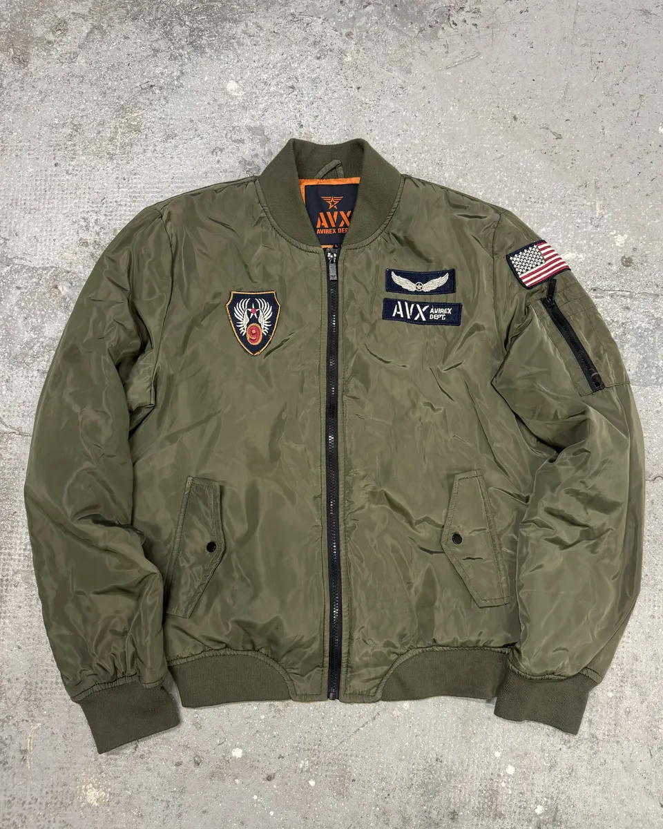 Avirex Olive Military Pilot Bomber Jacket