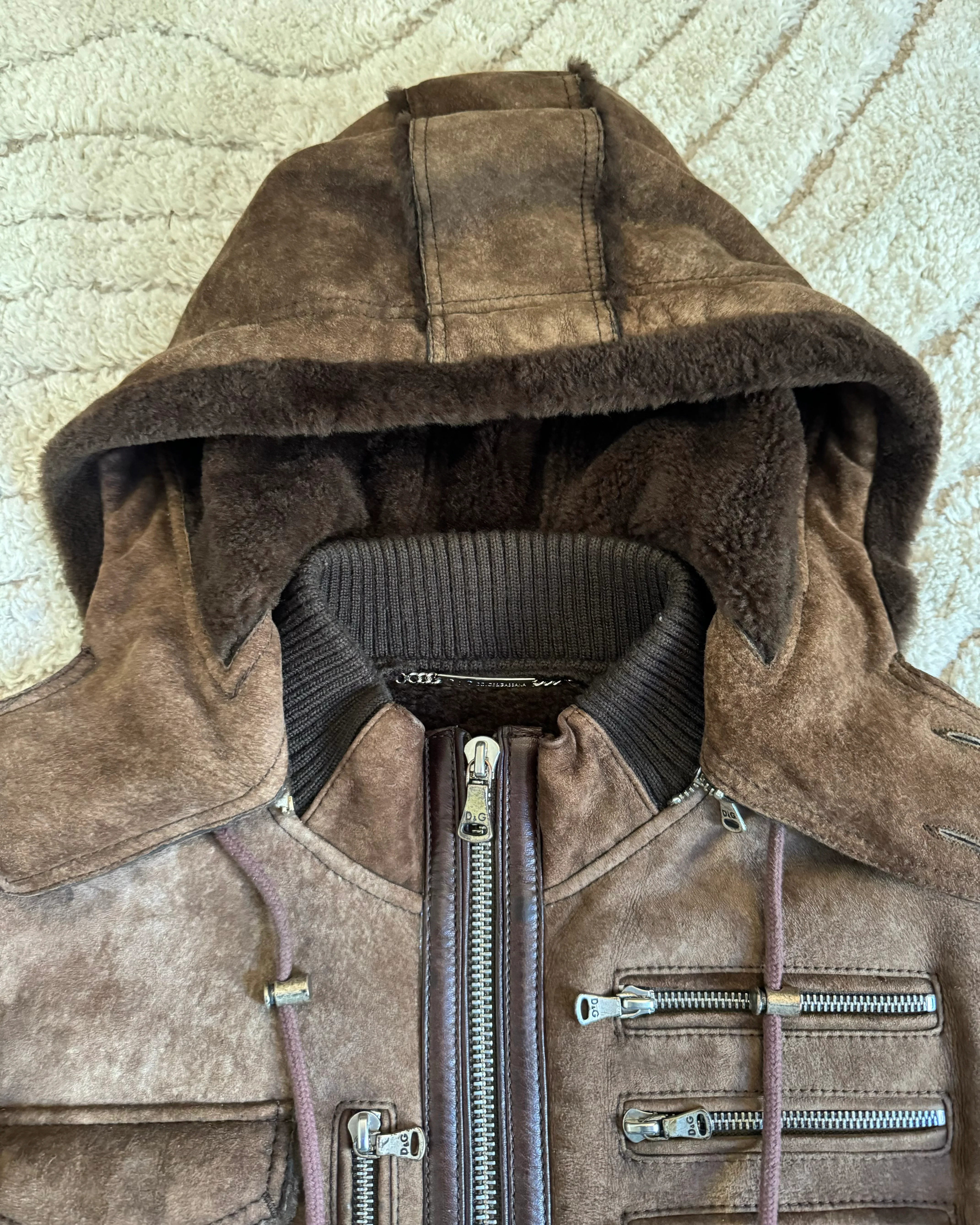 AW03 Dolce & Gabbana Multi-Pocket Sheepskin Cargo Jacket (M) - Image 5