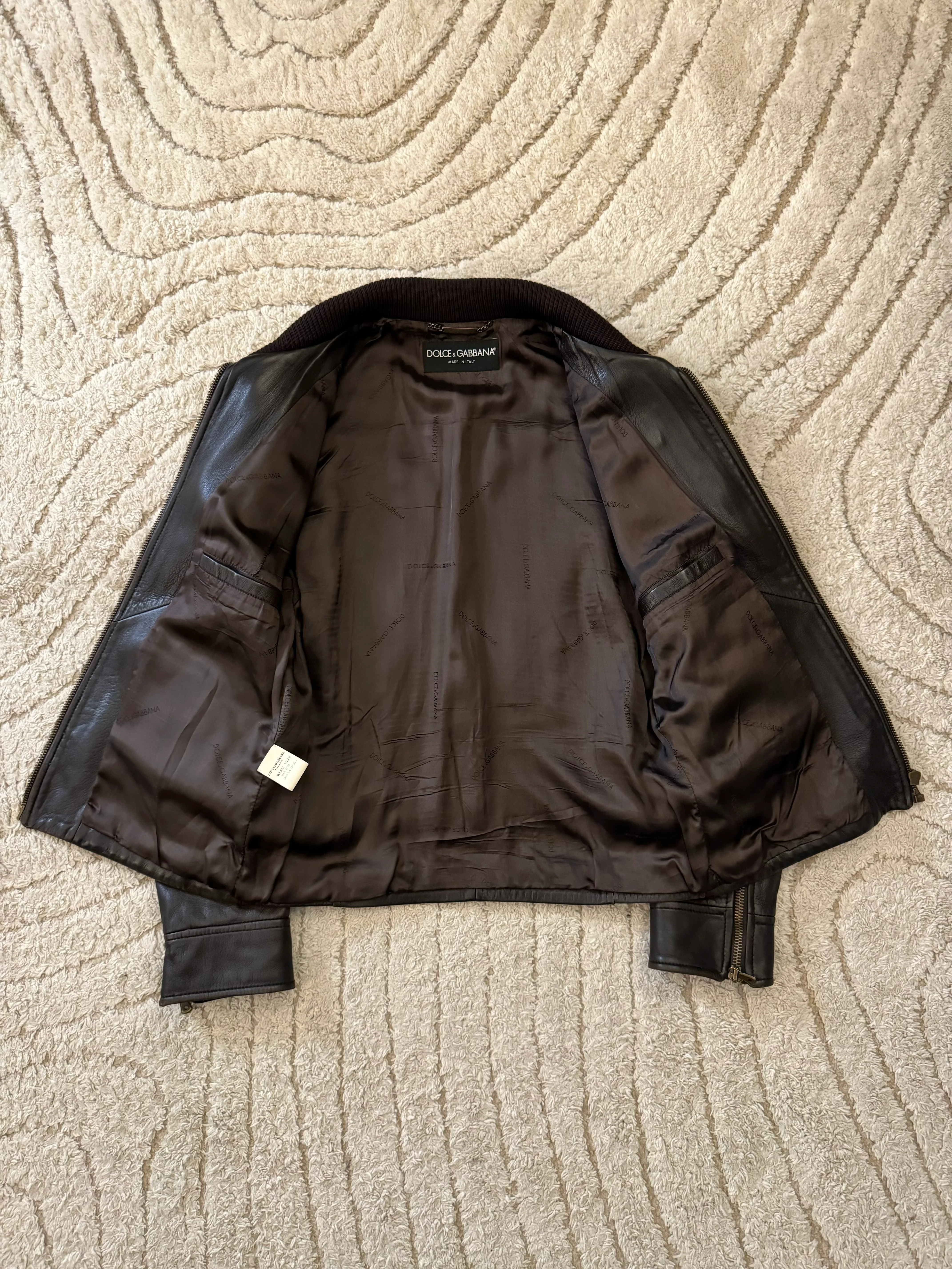 AW04 Dolce & Gabbana Utility Detachable Leather Bomber Jacket - Image 7