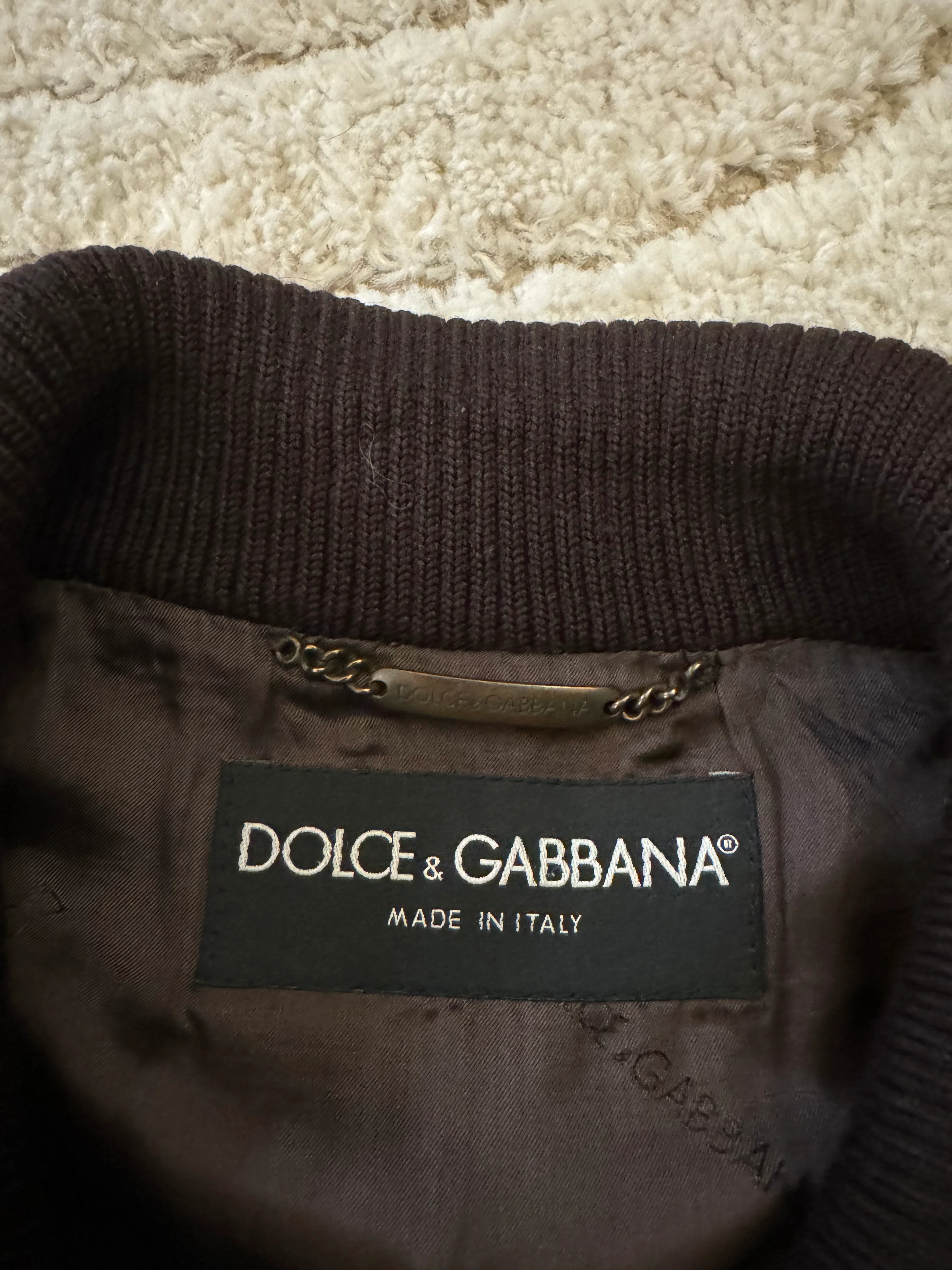 AW04 Dolce & Gabbana Utility Detachable Leather Bomber Jacket - Image 9