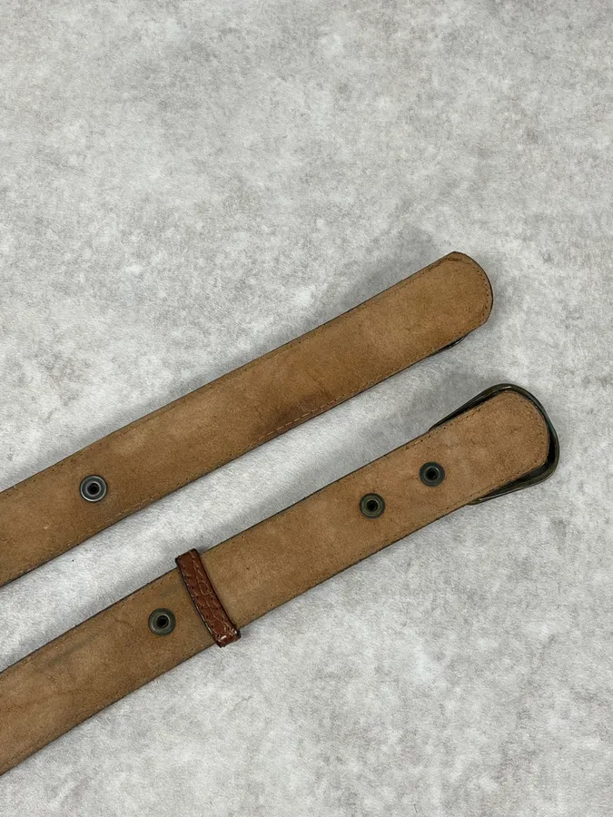 AW1986 Giorgio Armani Brown Leather Belt - Image 6