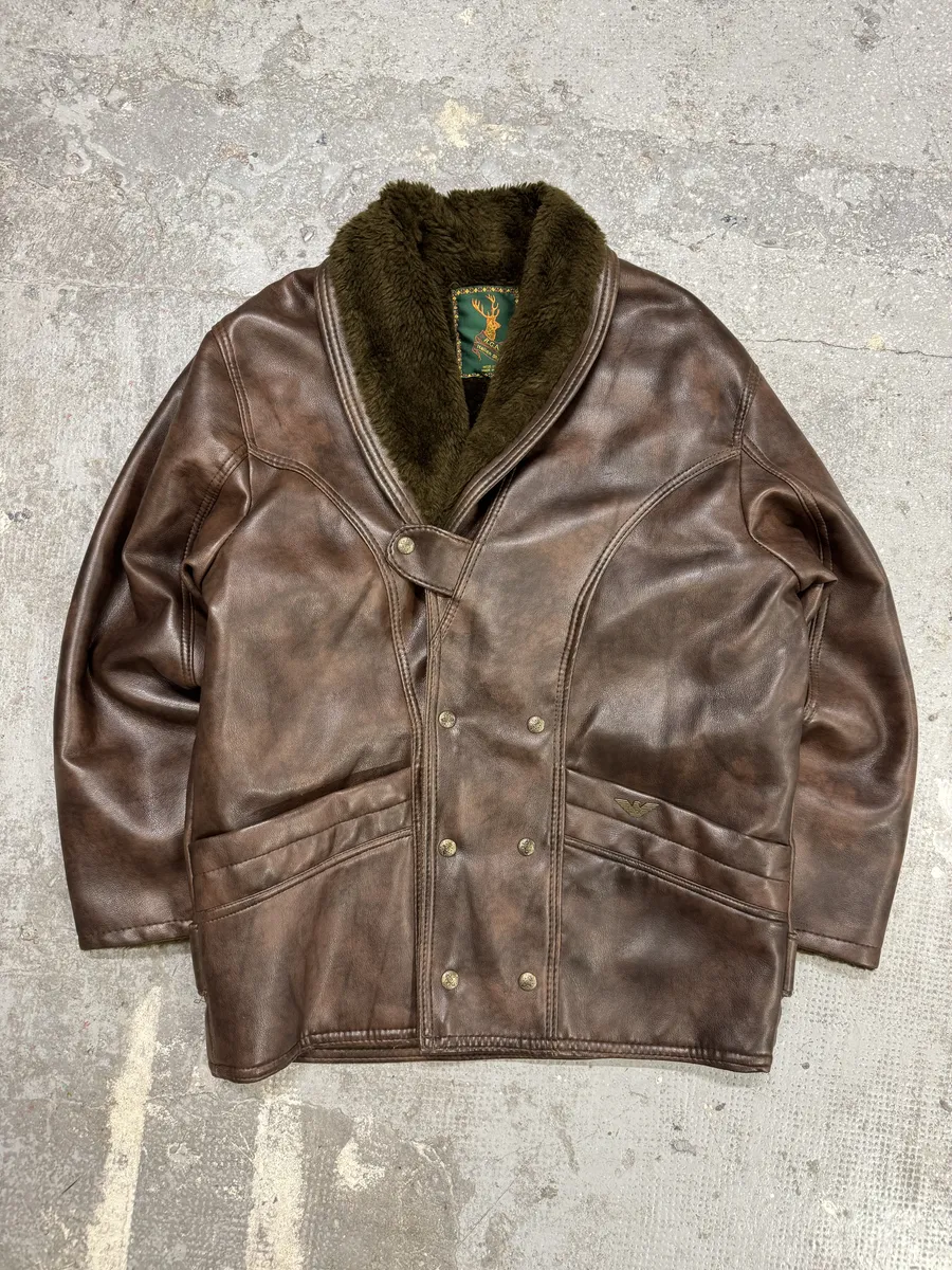 AW1986 Giorgio Armani Brown Shearling Leather Jacket