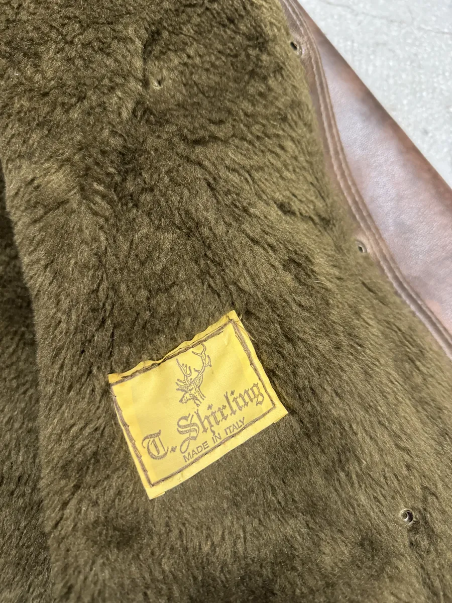AW1986 Giorgio Armani Brown Shearling Leather Jacket - Image 11