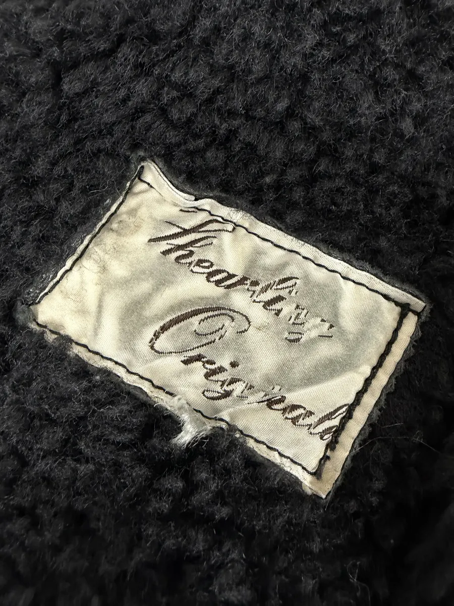 AW1987 Valentino Black Eroded Shearling Leather Jacket - Image 6