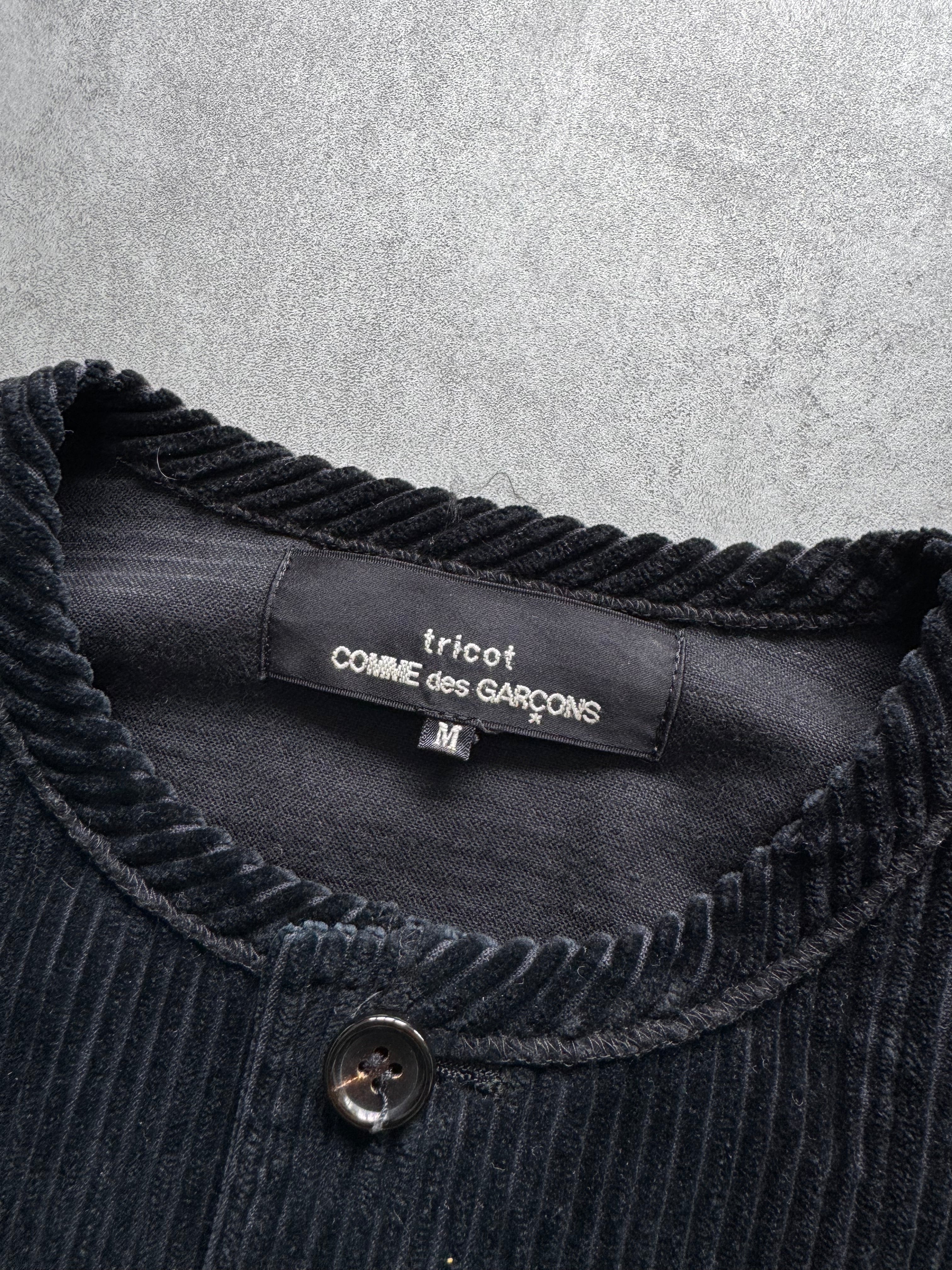 AW1993 Comme Des Garçons Tricot Velvet Cropped Jacket - Image 4