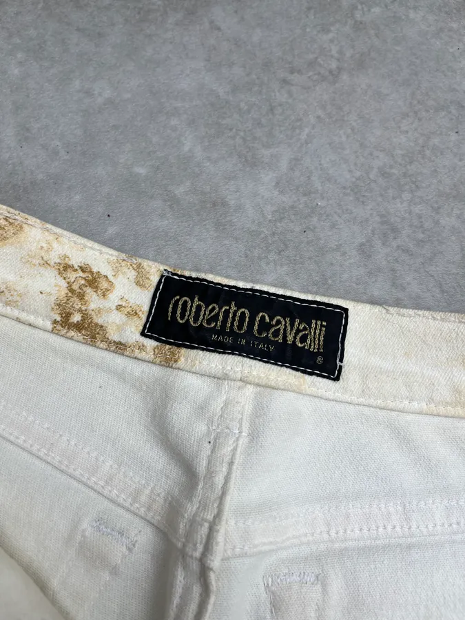 AW1994 Roberto Cavalli Sand Eroded Effect Beige Pants - Image 10