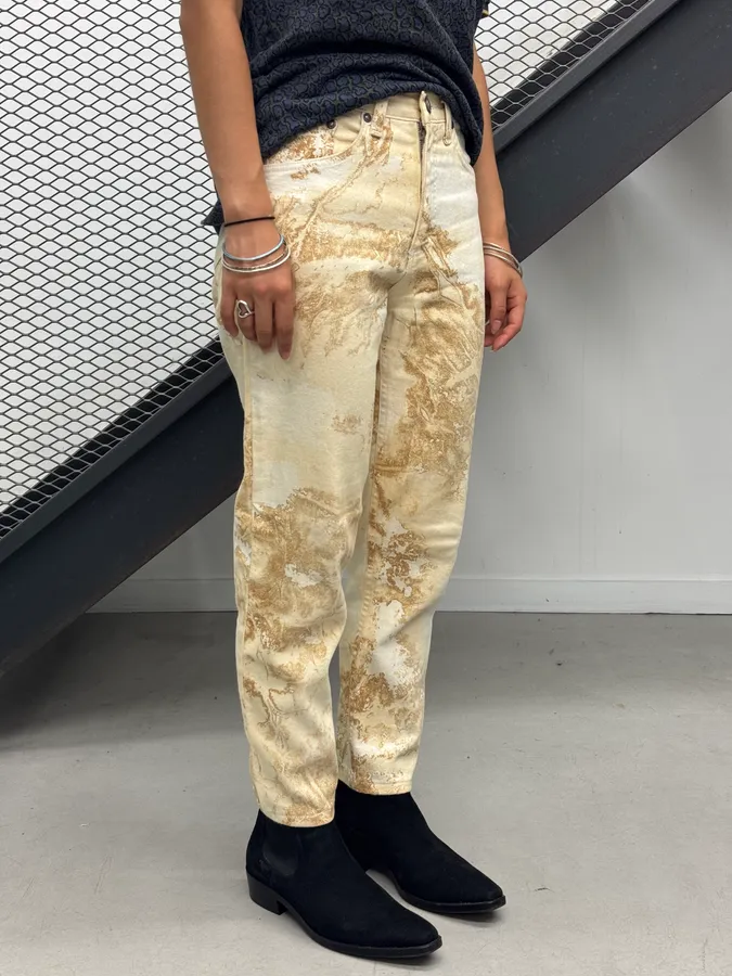 AW1994 Roberto Cavalli Sand Eroded Effect Beige Pants - Image 3