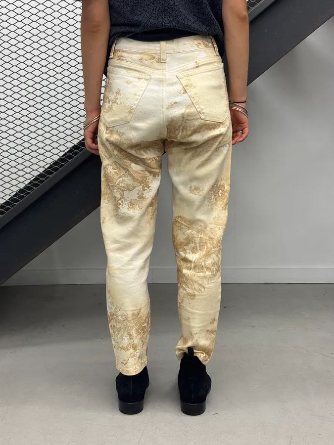 AW1994 Roberto Cavalli Sand Eroded Effect Beige Pants - Image 4