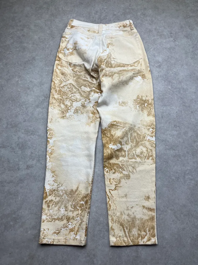 AW1994 Roberto Cavalli Sand Eroded Effect Beige Pants - Image 8