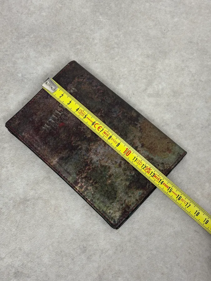 AW1995 Jean Paul Gaultier World Eroded Green Leather Wallet - Image 9