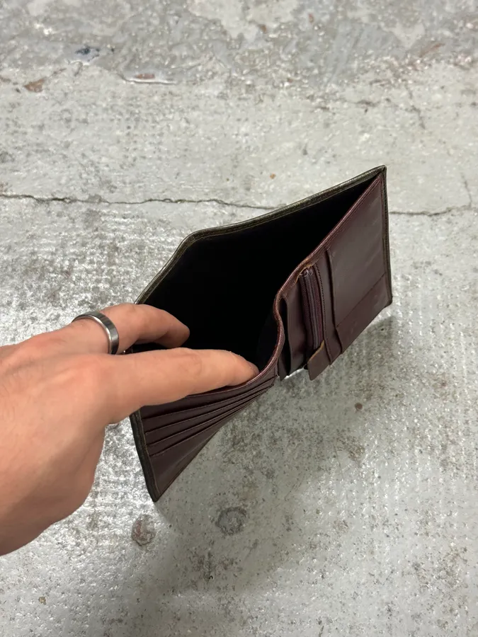 AW1995 Jean Paul Gaultier World Eroded Green Leather Wallet - Image 7