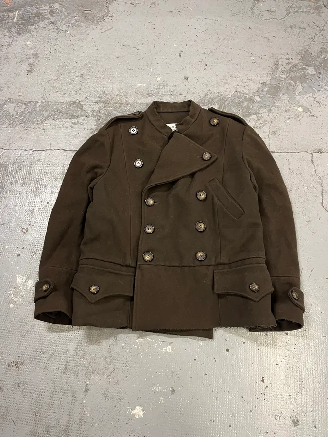 AW1996 Dolce & Gabbana Dark Olive Green Officer Buttoned Wool Jacket - Image 4
