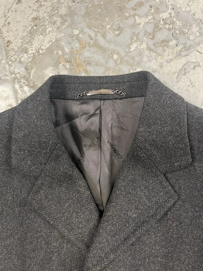 AW1996 Dolce & Gabbana Grey Wool Long Coat - Image 4
