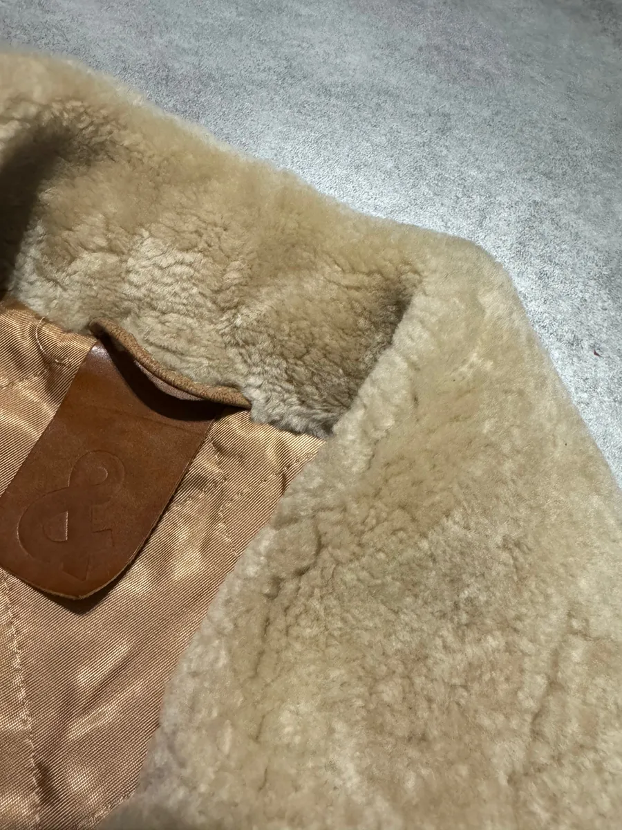 AW1996 Dolce & Gabbana Raw Shealing Beige Leather Jacket - Image 9