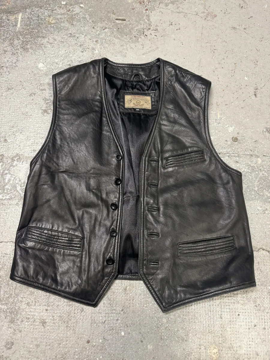 AW1996 Giorgio Armani Leather Biker Vest - Image 3