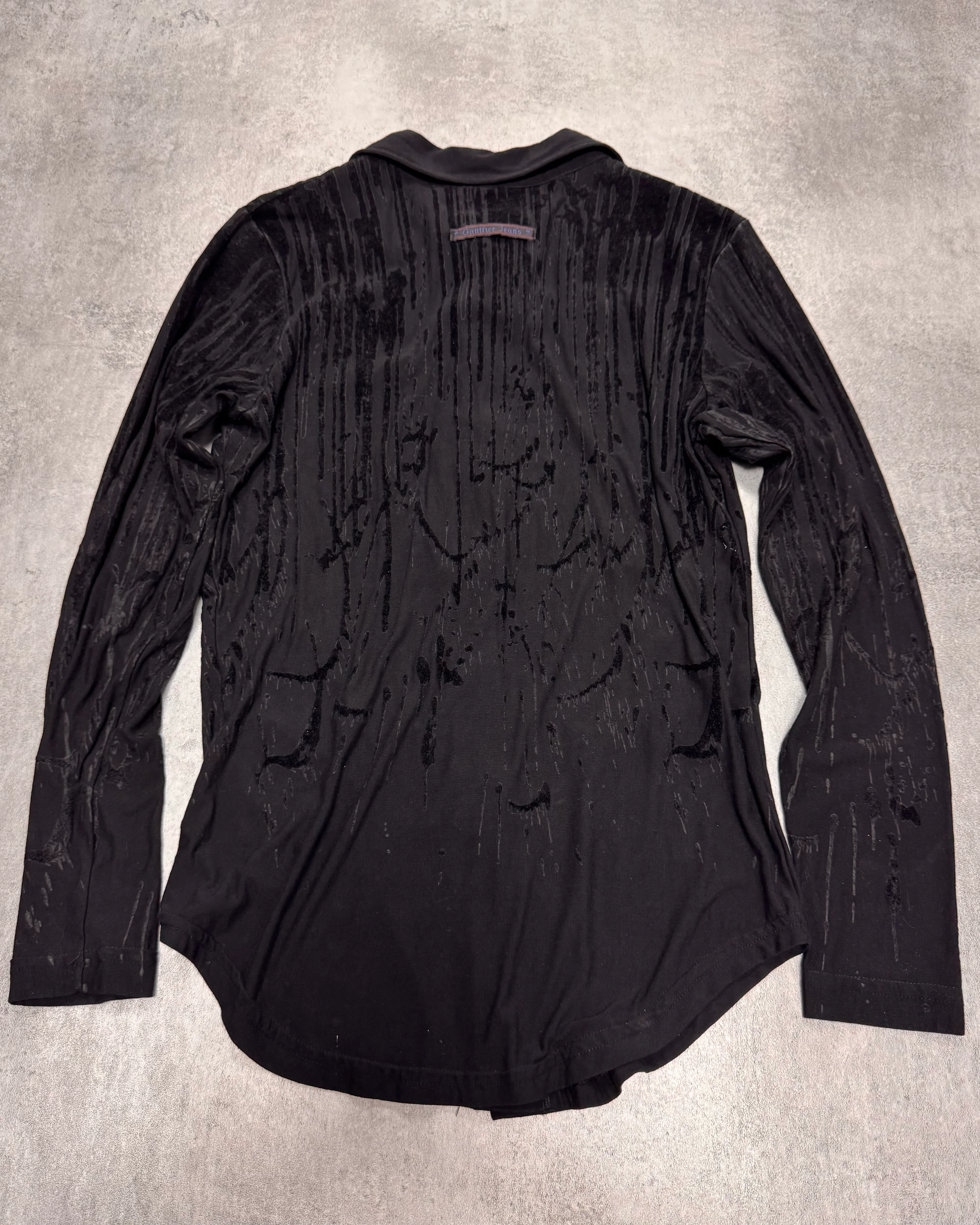 AW1998 Jean Paul Gaultier Blood Drip Black Shirt - Image 3