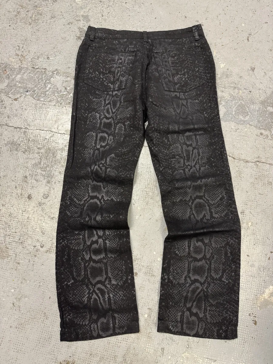 AW1998 Roberto Cavalli Black Snakeskin Python Effect Obscure Pants - Image 5