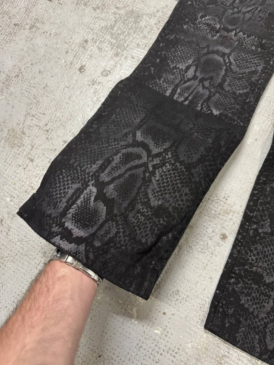 AW1998 Roberto Cavalli Black Snakeskin Python Effect Obscure Pants - Image 9