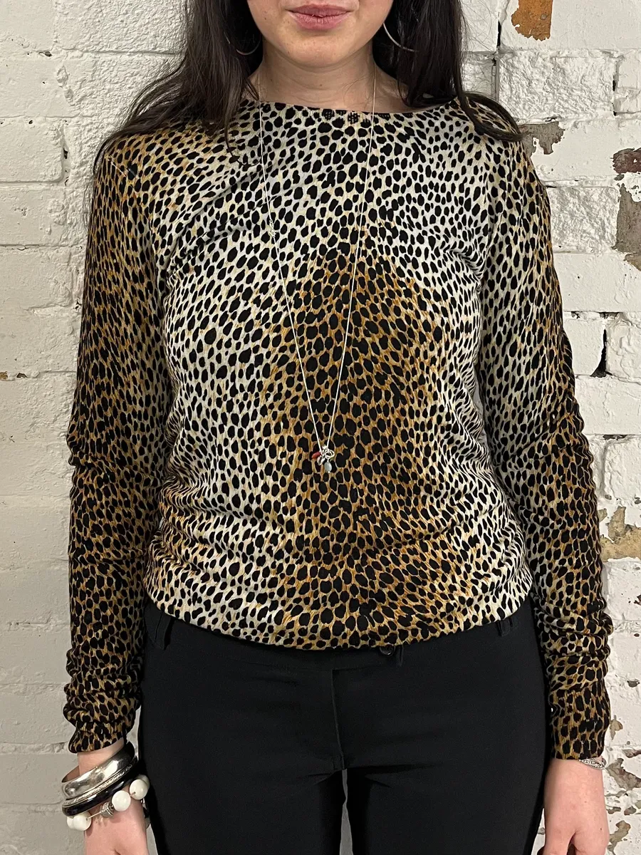 AW1999 Dolce & Gabbana Leopard Print Wool Sweater - Image 2