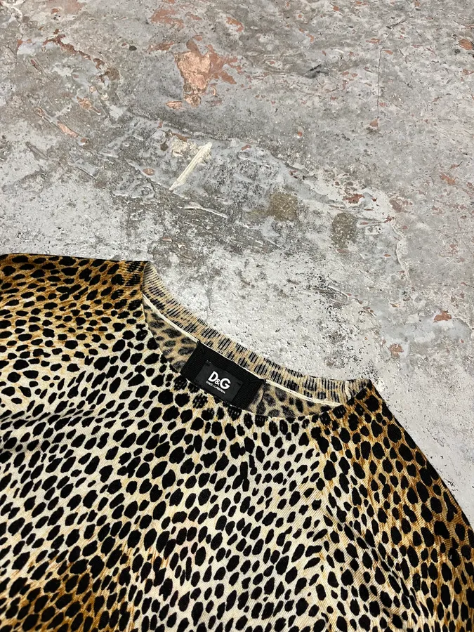 AW1999 Dolce & Gabbana Leopard Print Wool Sweater - Image 4