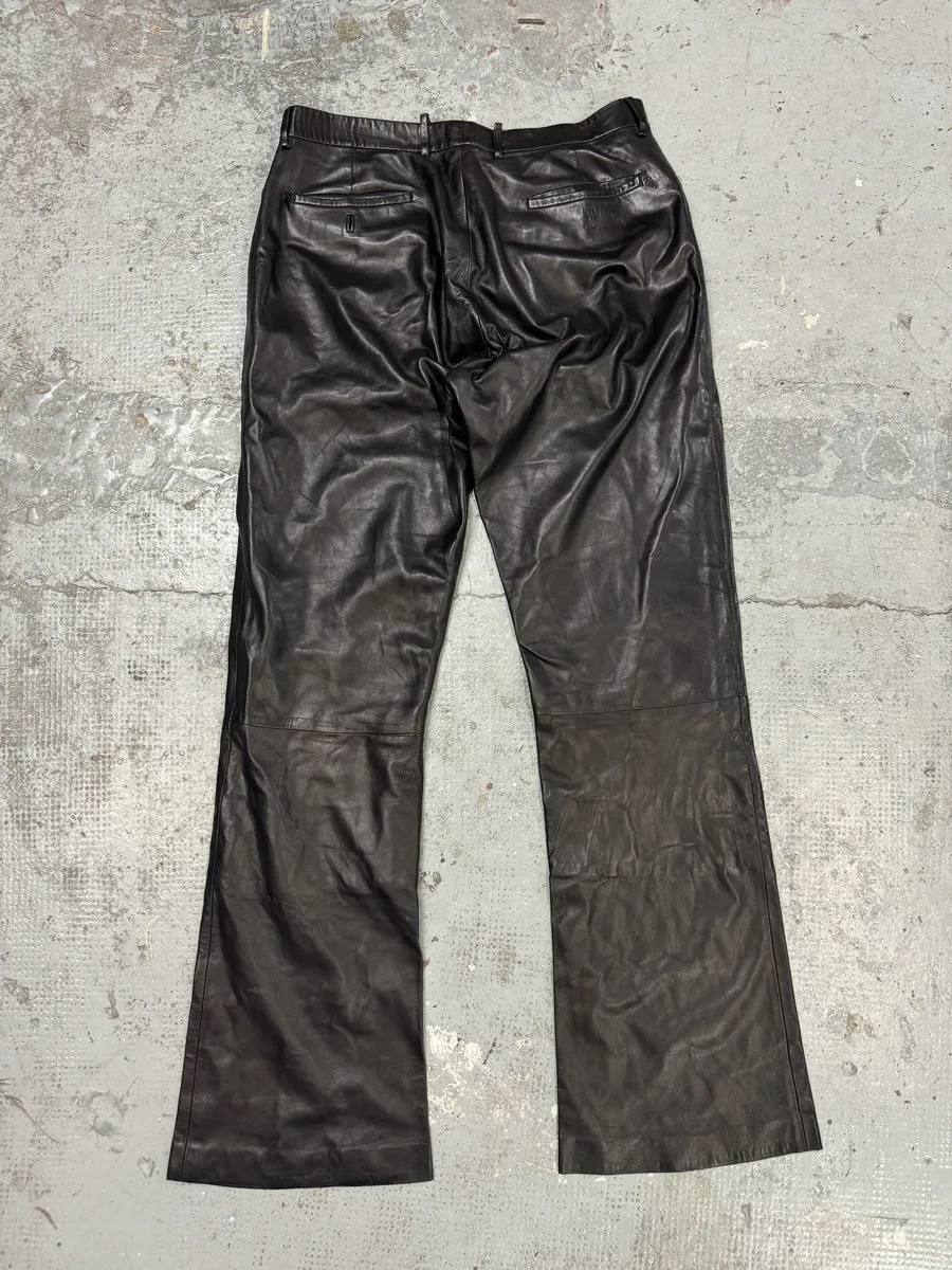 AW1999 Gucci Black Lambskin Leather Pants by Tom Ford - Image 4