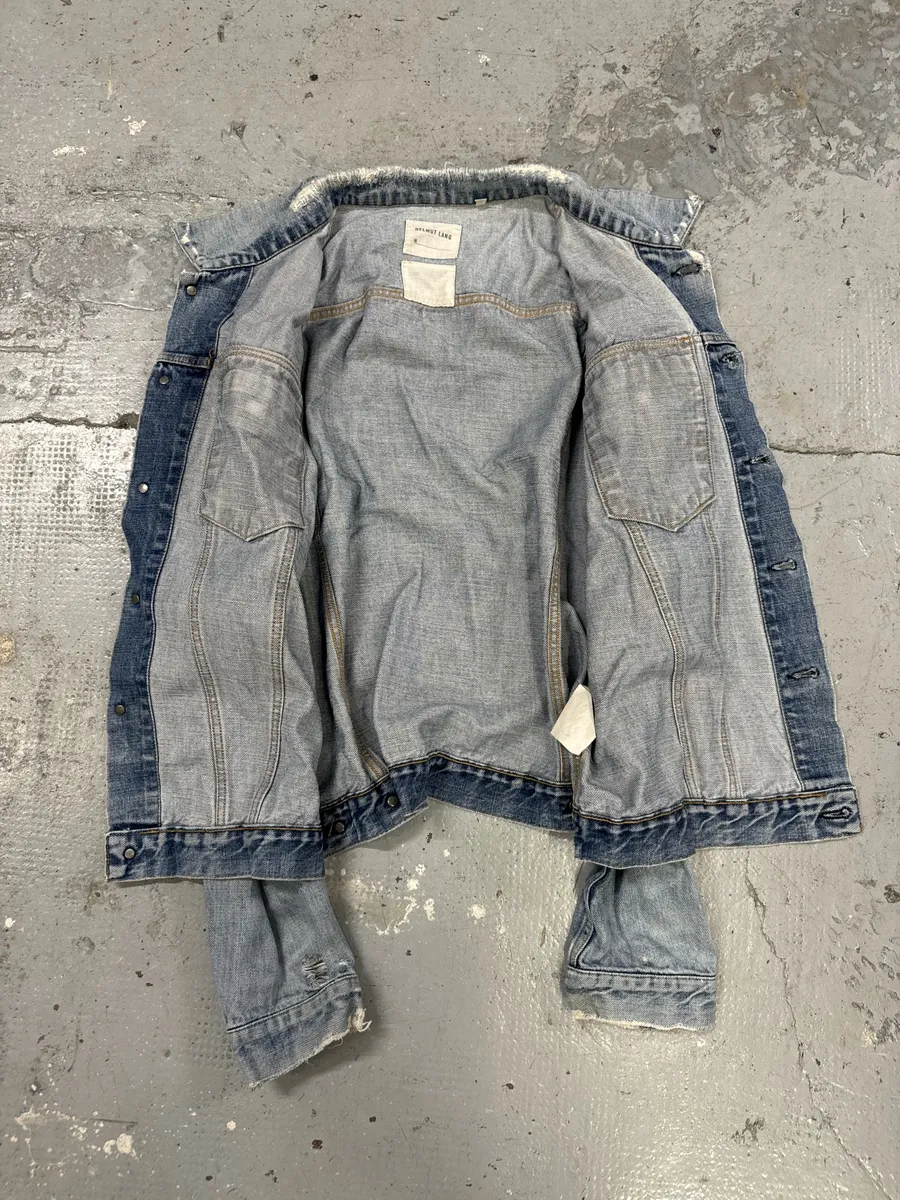 AW1999 Helmut Lang Blue Denim Painted Jacket - Image 5