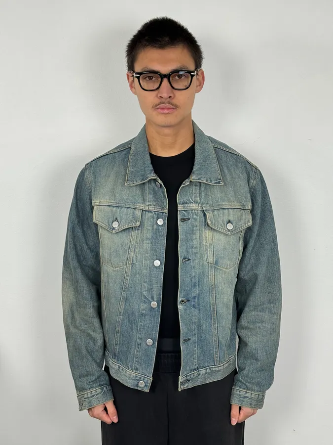AW1999 Helmut Lang Blue Faded Denim Jacket - Image 2