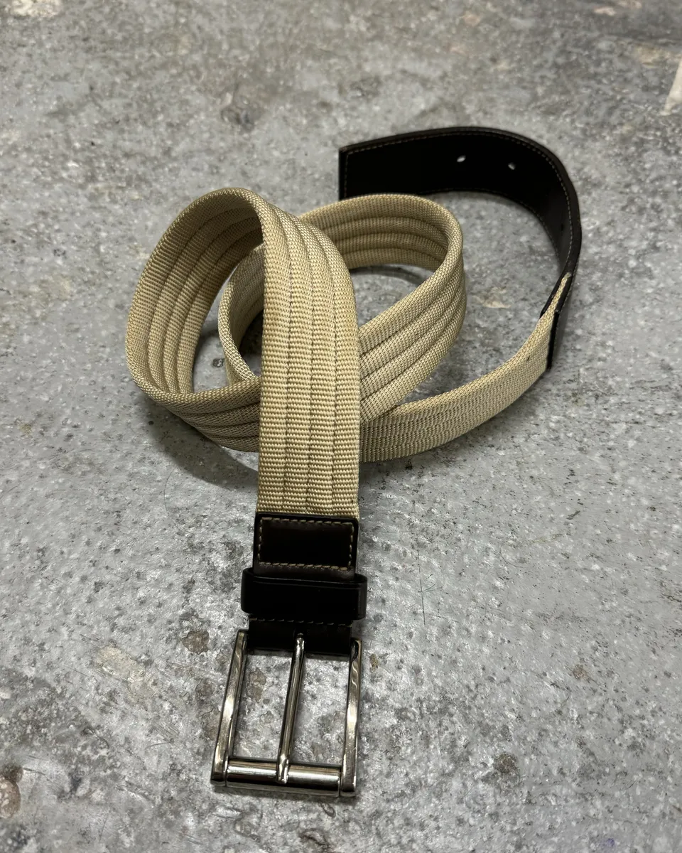 AW1999 Prada Beige Minimalist Leather Belt
