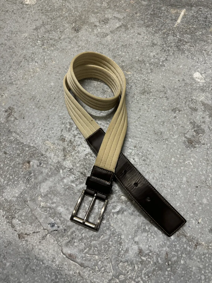AW1999 Prada Beige Minimalist Leather Belt - Image 6