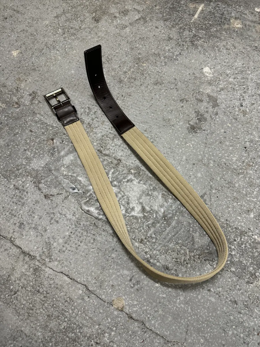 AW1999 Prada Beige Minimalist Leather Belt - Image 7